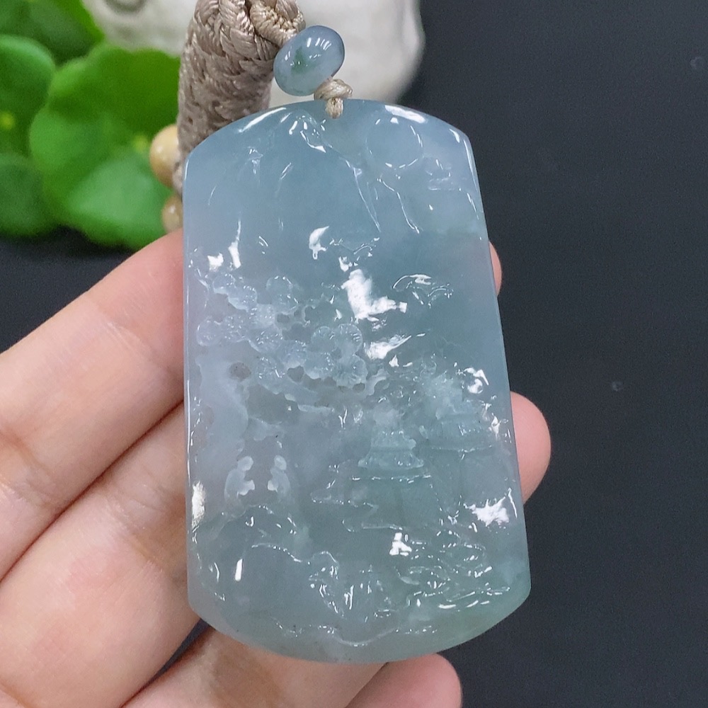 F29411376 JadeiteLandscape Pendant (Total weight approx. 35.7g including cord)