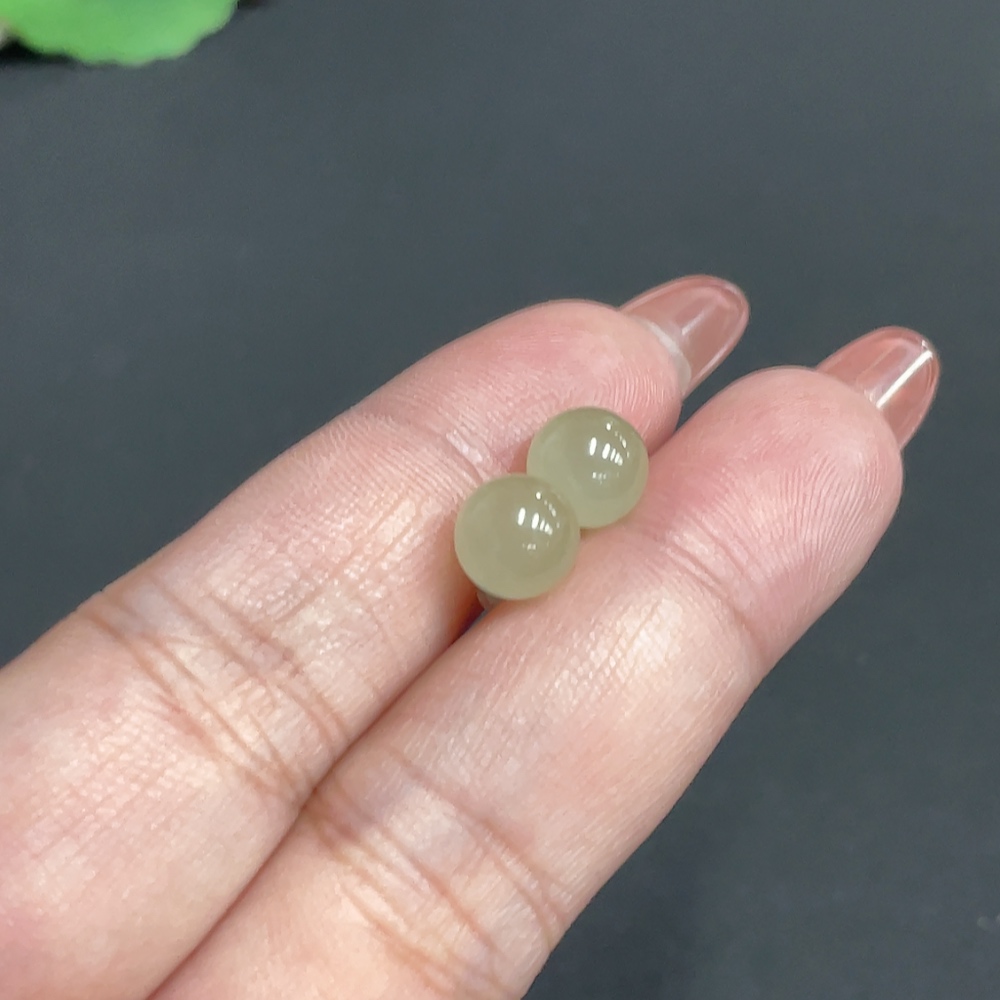 H35100179 Hetian Jade Inlaid Earrings