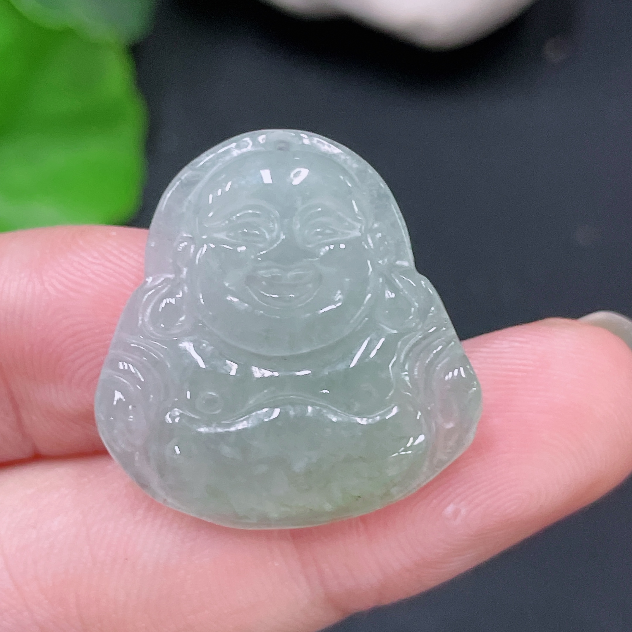 F33893043 Jadeite Buddha Pendant Total Weight Approx. 4.7g