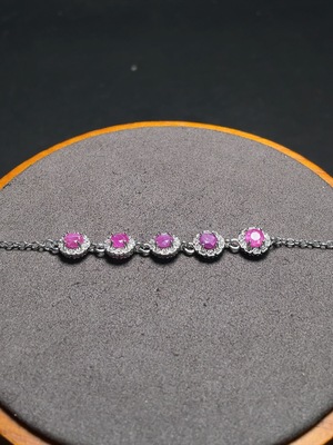 C33936832 Ruby Bracelet Non-Gold Total Weight Approx.4.4g Stone Size Approx.4.3mm