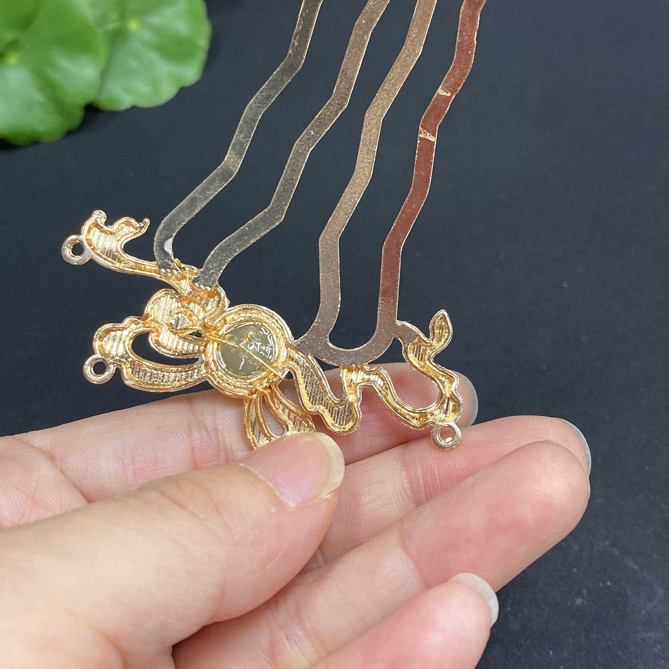 H34969938 Hetian Jade Hairpin    Approx. 9.4mm    Non-gold Inlaid    Total Weight Approx. 8.6g