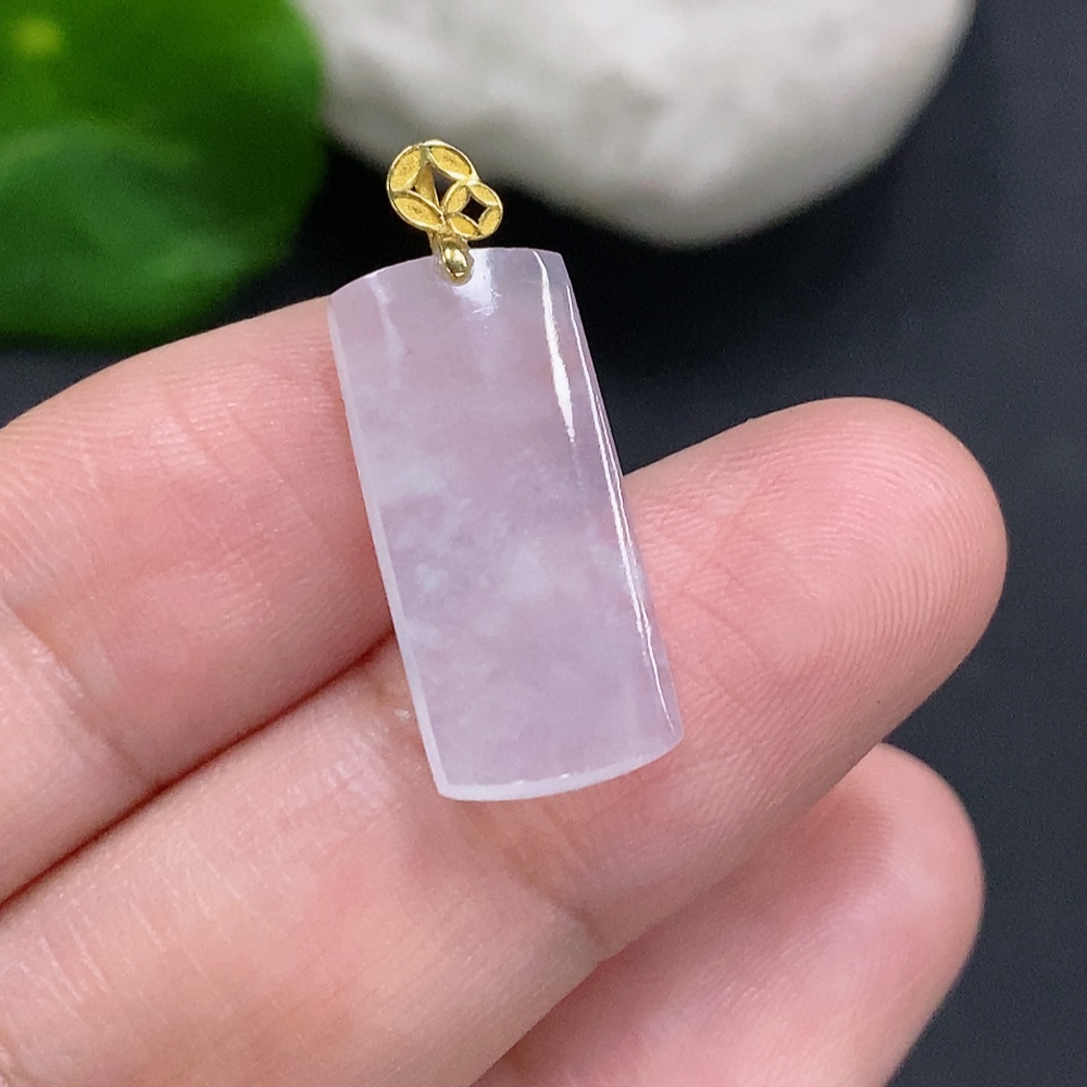 F34001213 Jadeite Plain Pendant (No inscription, surface gold content Au75%) total weight approx. 1.5g