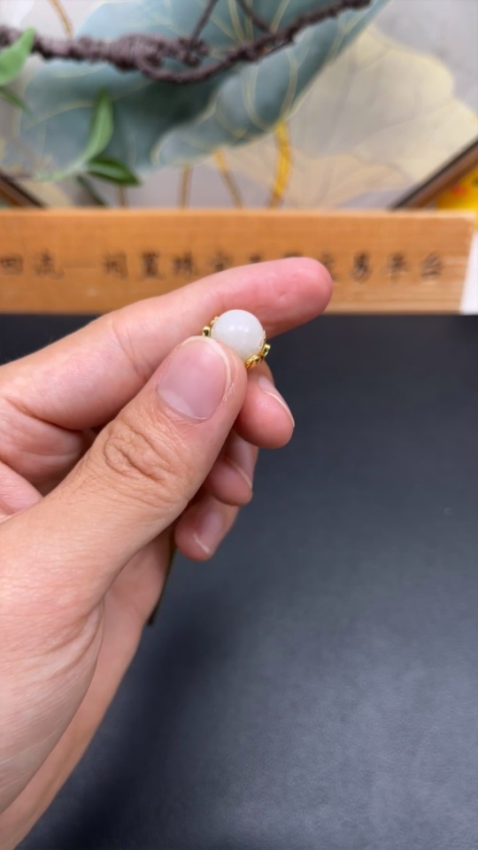 F34958852 Jadeite Inlaid Hairpin Non-Gold Inlaid Total Weight About 8.7g