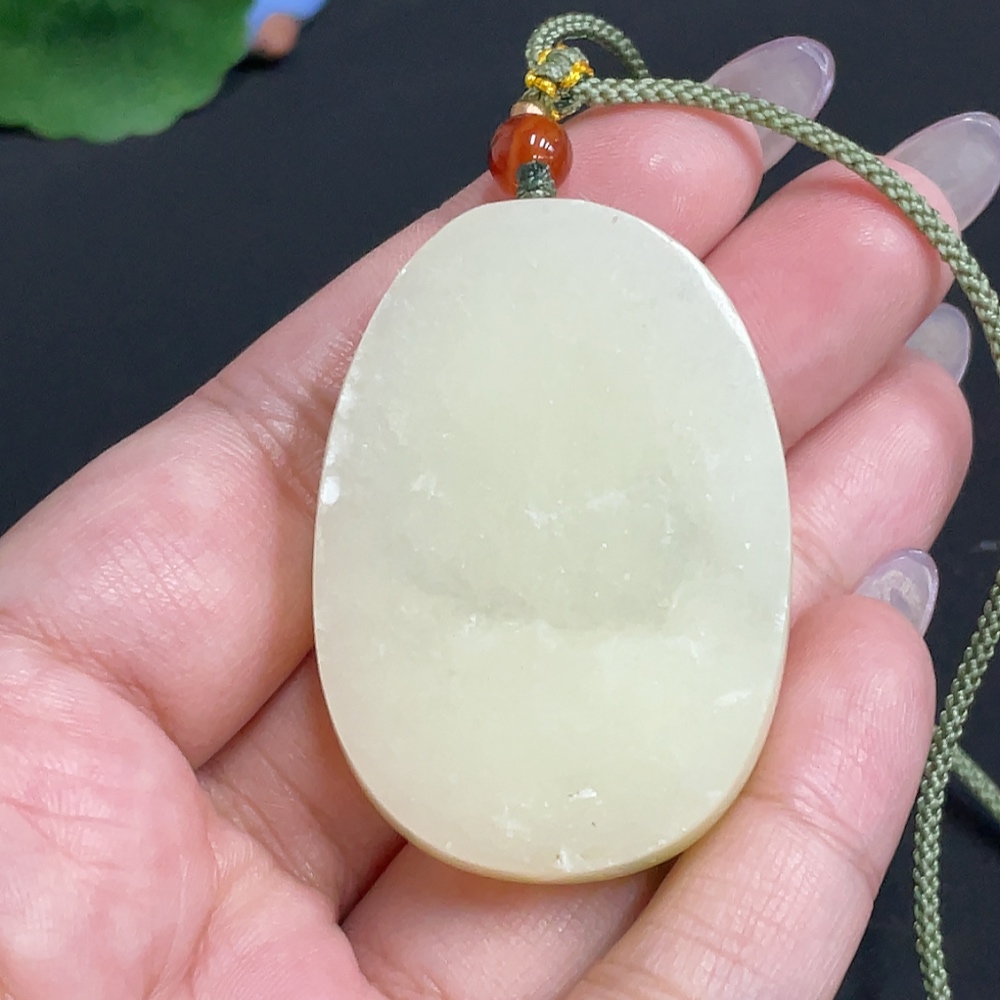 H33930748 Hetian Jade Pendant Buddha Total Weight [with rope] 46.5g