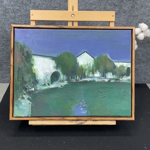 P41931449 许敬铭《园》布面油画 有装裱 约40*30cm