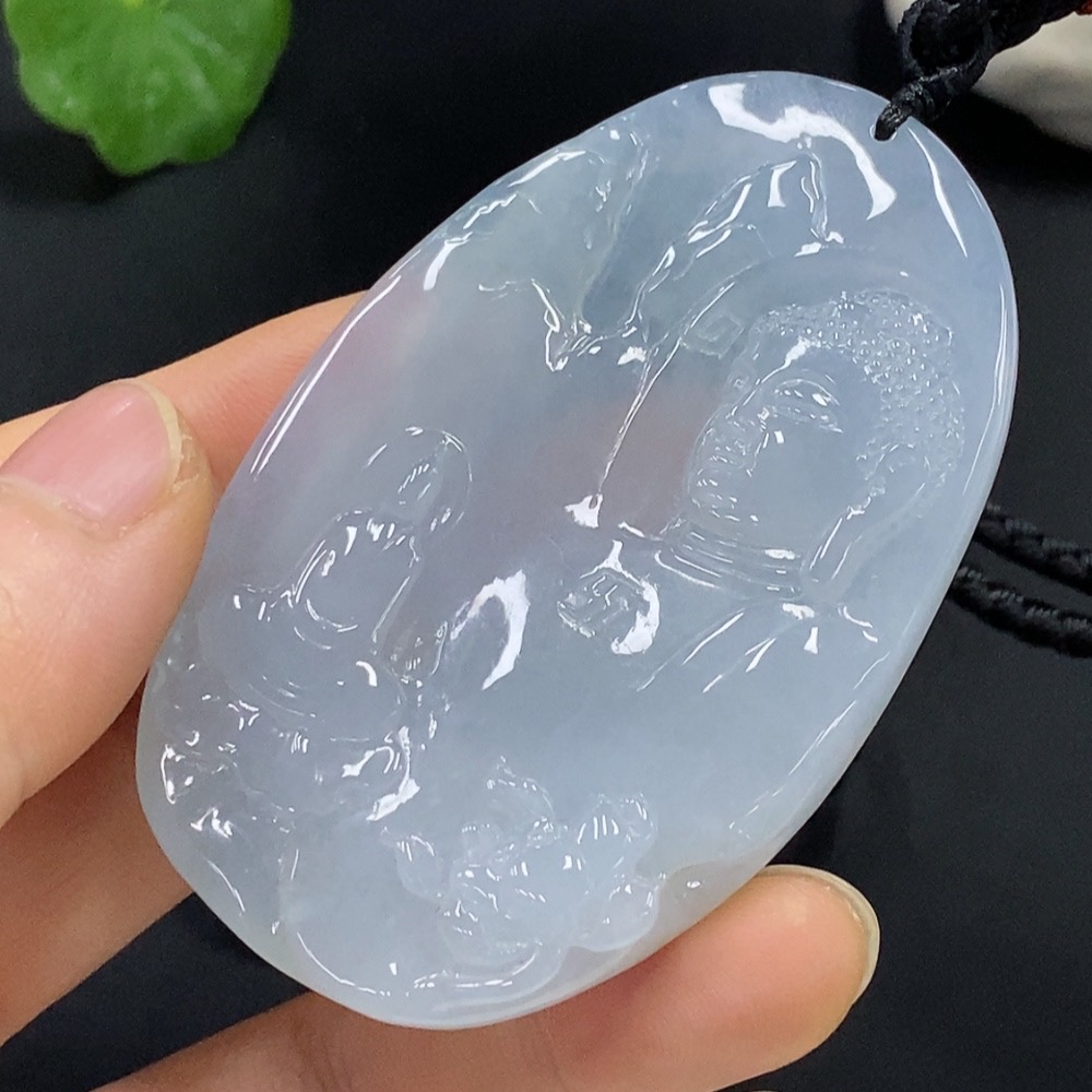 F28235244 Jadeite Buddha Observing the World Pendant