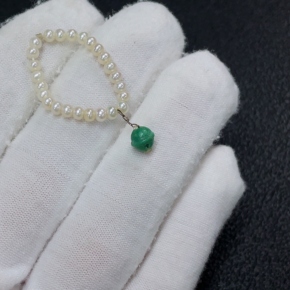 C32816948 Pearl Jewelry with Non-Natural/Non-Gold Accent Stones, Total Weight Approx. 0.89g, Stone Size ~2.6mm