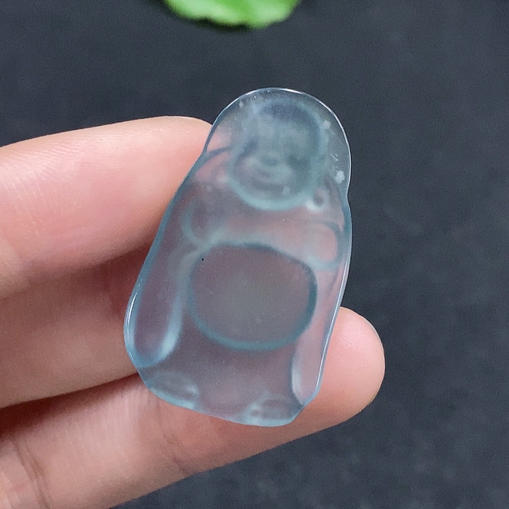 F34056611 Jadeite Buddha Inlaid Piece Total Weight Approx. 5.3g