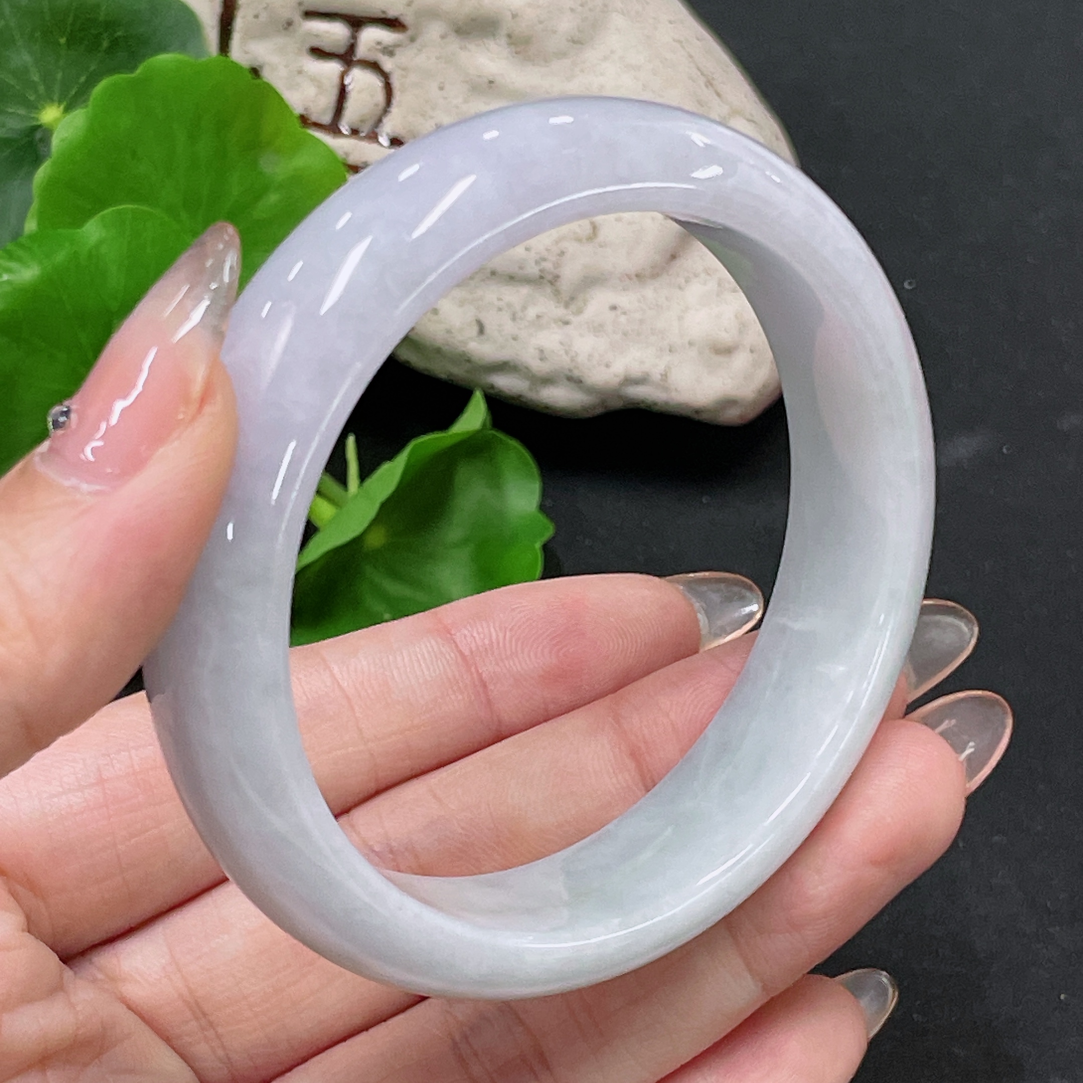 F34984440 Jadeite Round Bangle Total Weight Approx. 58.45g Size 56