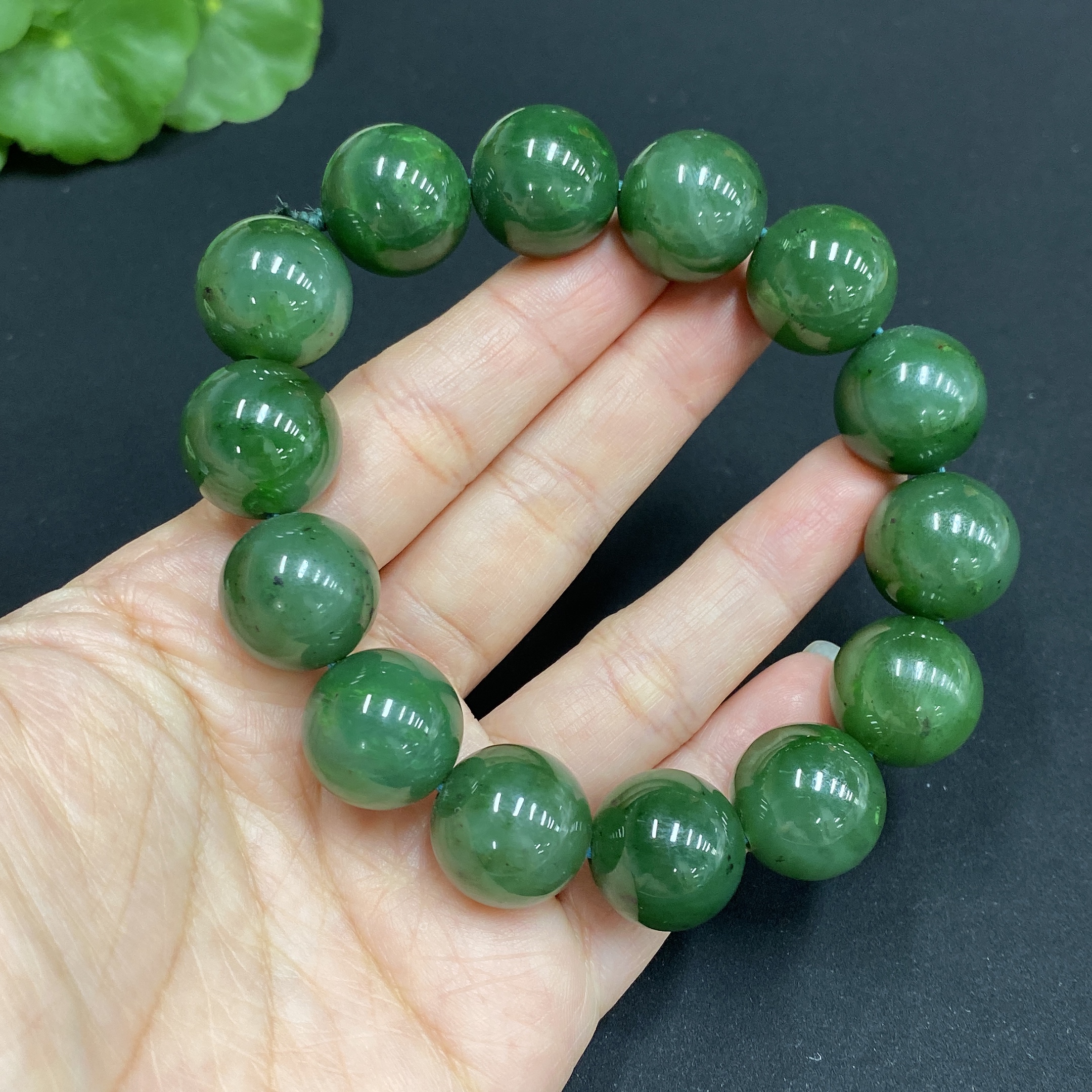 H34986415 Hetian Jade Jasper Bracelet, Approx. 15.6mm, Total Weight Approx. 87.1g