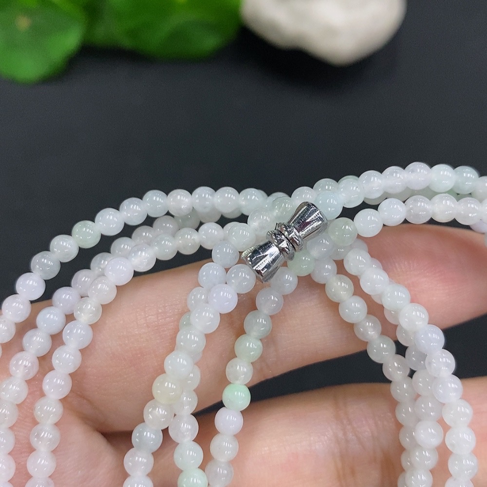 F34001903 Jadeite Beads Strand Sell as a Lot Non-Gold Inlaid