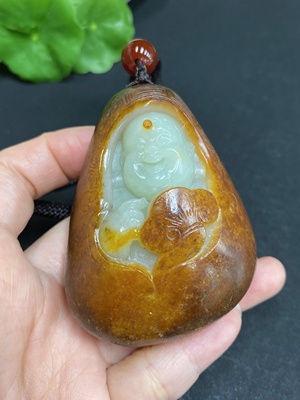H31692777 Hetian Jade Handheld Piece - Buddha Statue