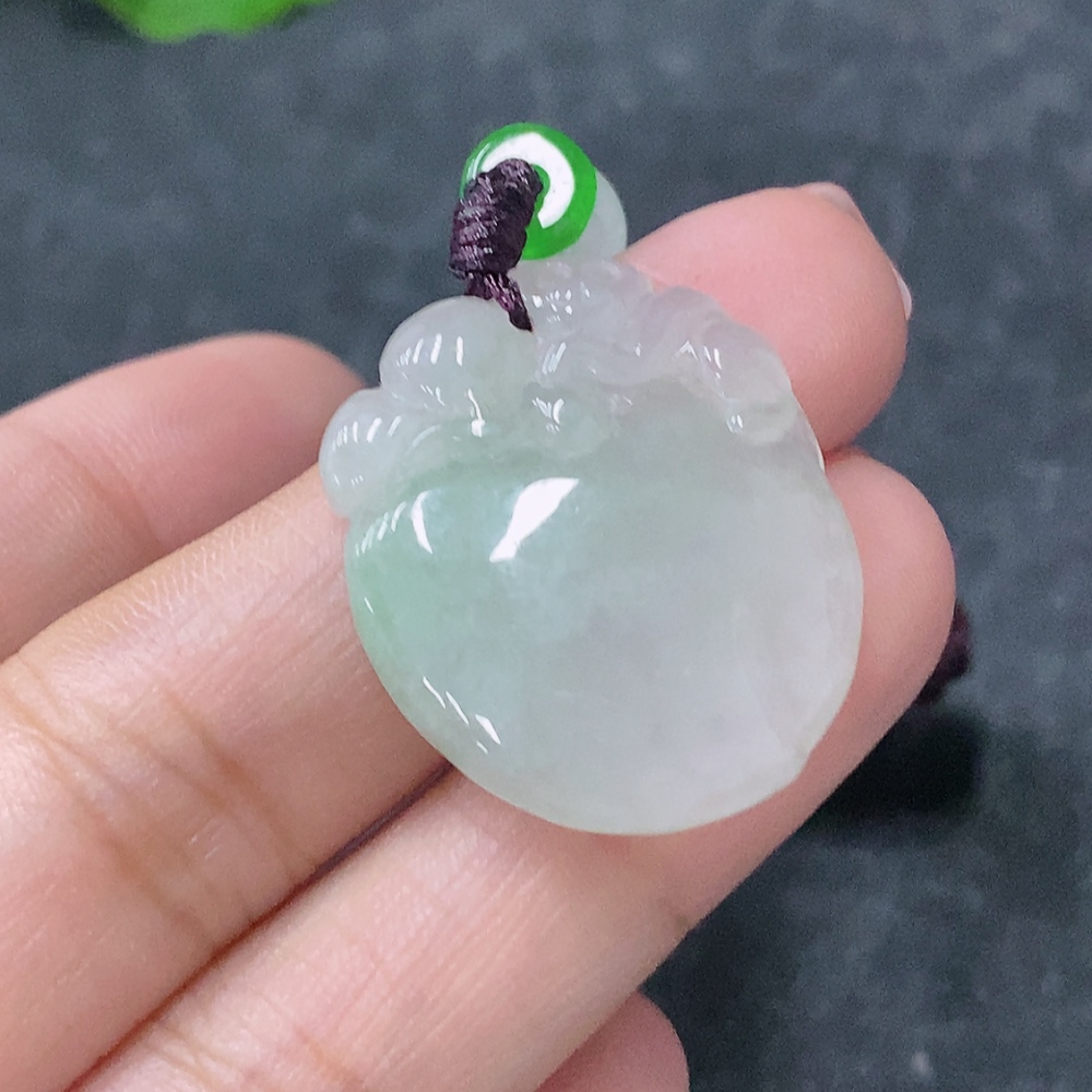 F34977233 Jadeite Pendant Fu Gua Total Weight Approx. 8.92g Including Rope With Non-A Beads