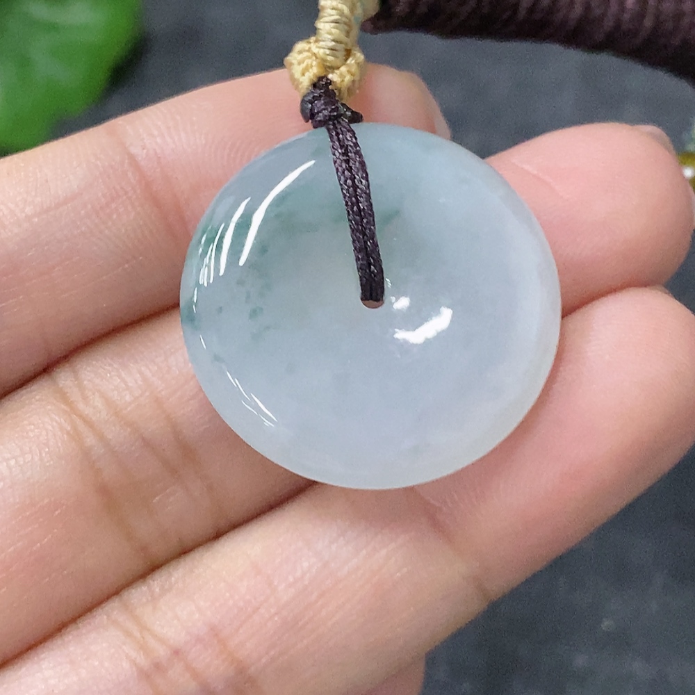 F34997828 Jadeite Pendant Peace Ring Total Weight Approx. 8g with Rope