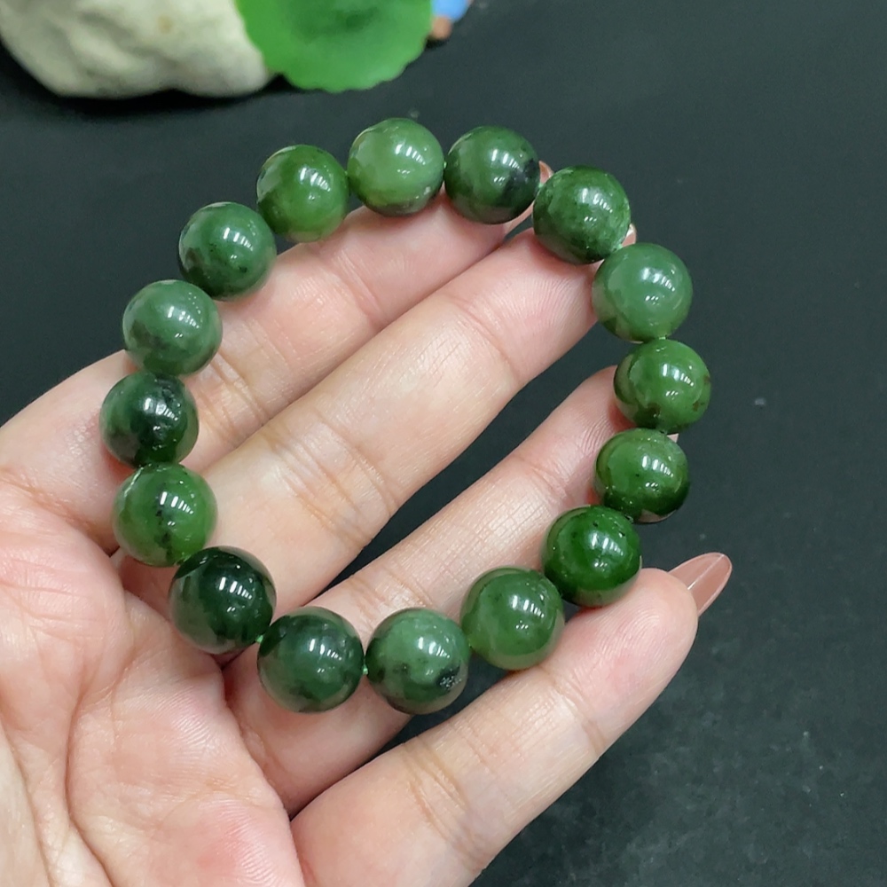 H34004426 Hetian Jade Bracelet Approx. 11.4mm Total Weight Approx. 40.4g
