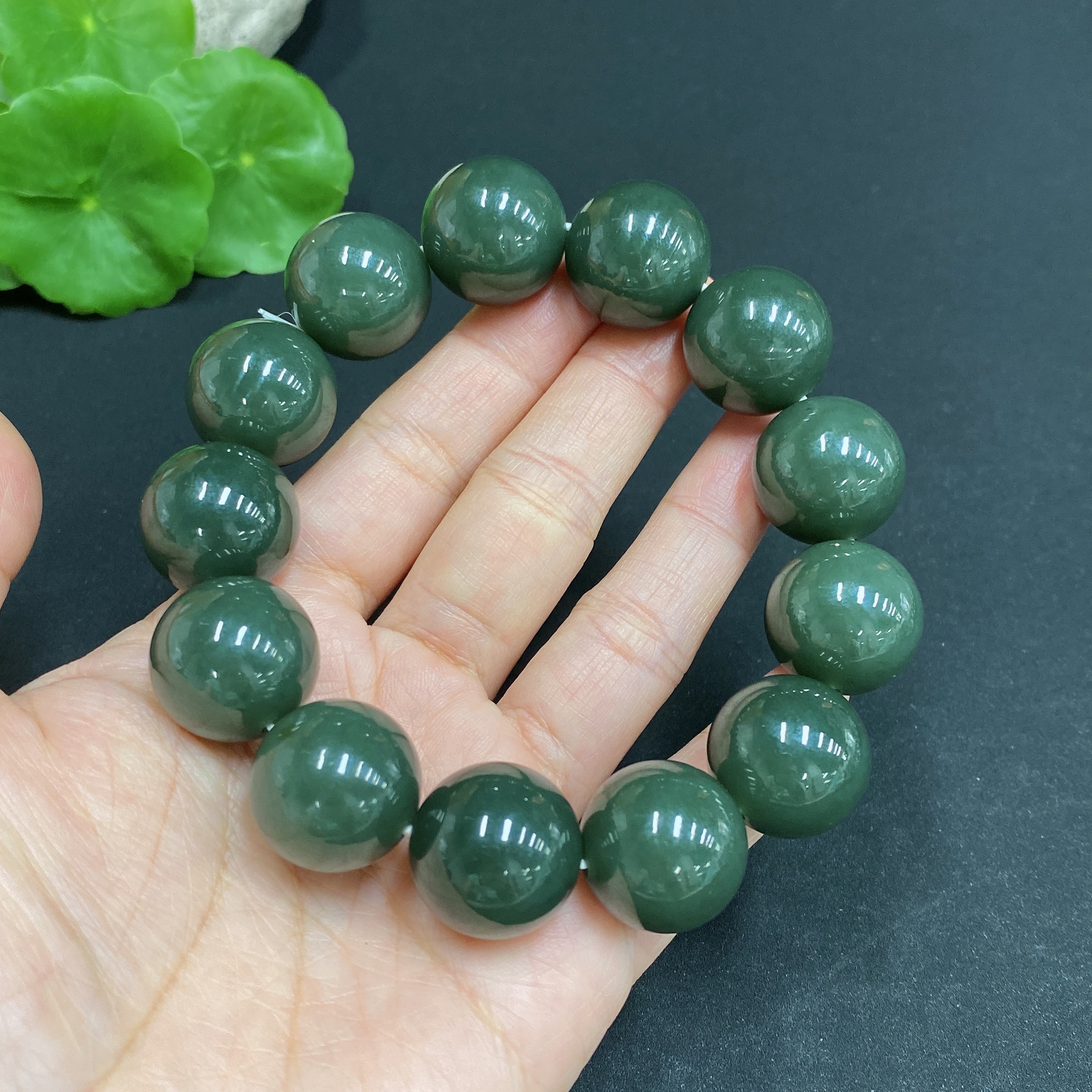 H32703033 Hetian Jade Bracelet Approx. 17.7mm Total Weight Approx. 117.1g