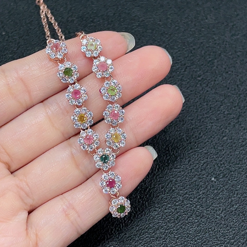 C34007916 Tourmaline Necklace Non-Gold Total Weight Approx.10.03g Size Approx.2.3mm