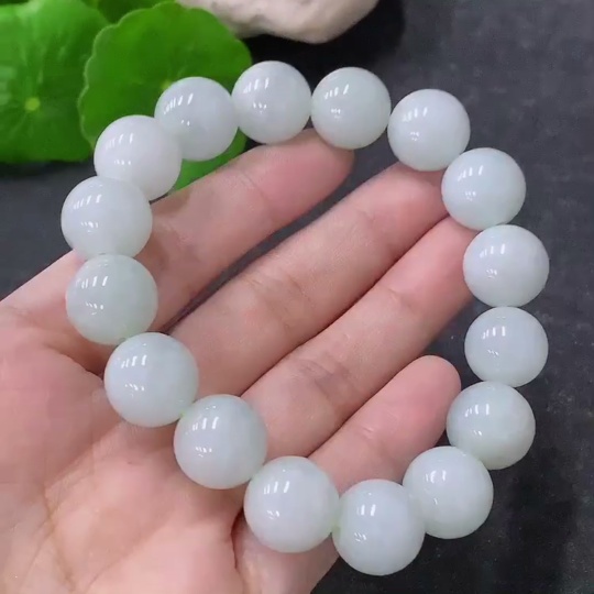 F32792052 Jadeite Bead Necklace, Approx. 12.7mm, Total Weight Approx. 58.4g