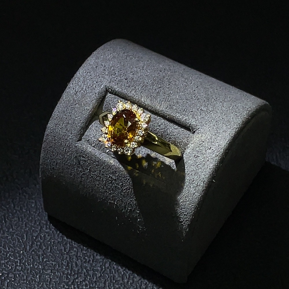 C24712154 Sapphire Inlaid Ring  18k Gold  Size 15  Total Weight Approx. 5.34g  Color Origin Undetermined