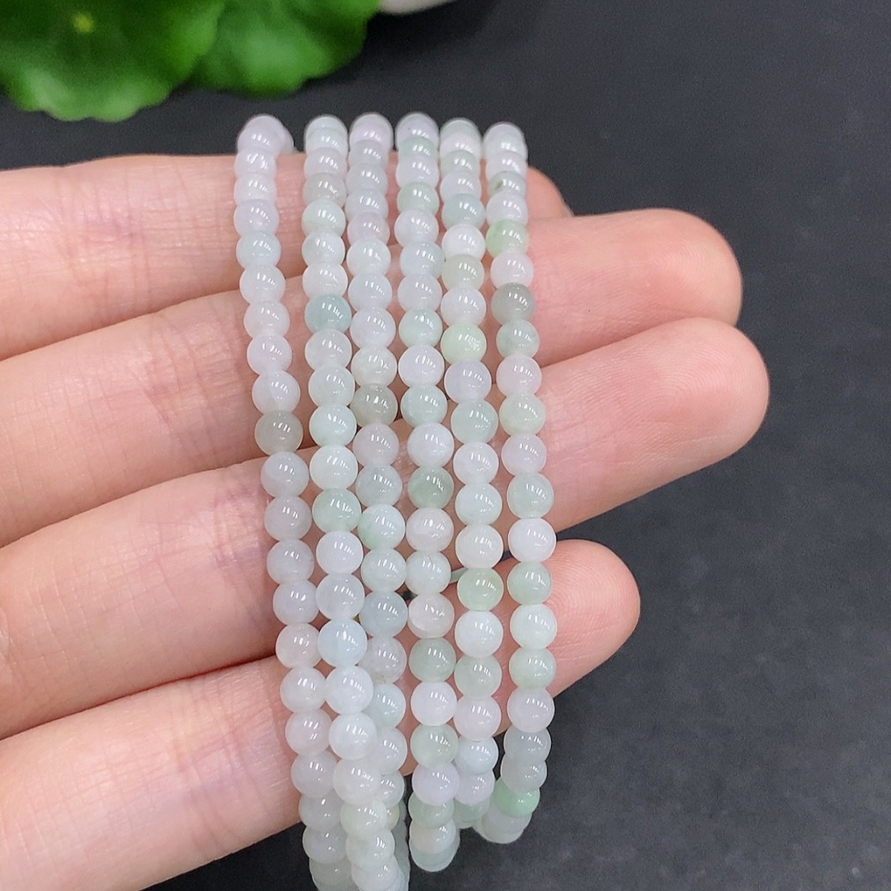 F34061625 Jadeite Beads Sell as a Lot Non-Gold Setting