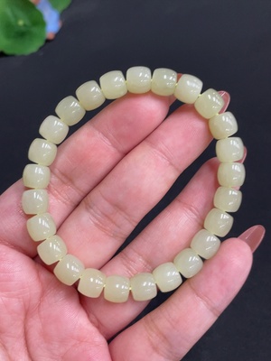 H34004770 Hetian Jade Bracelet Approx. 7.7mm Total Weight Approx. 22.2g