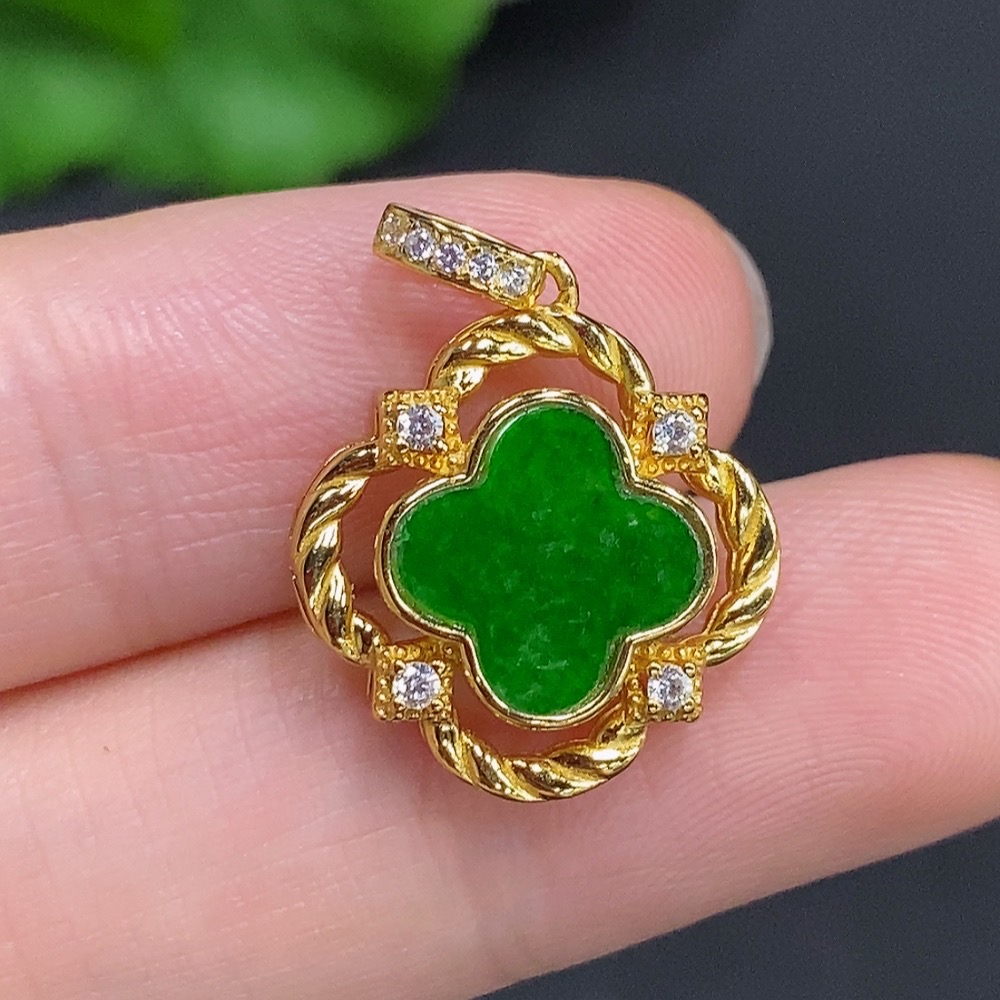 F32756349 Jadeite Inlaid Pendant Non-Gold Inlaid Total Weight Approximately 1.7g