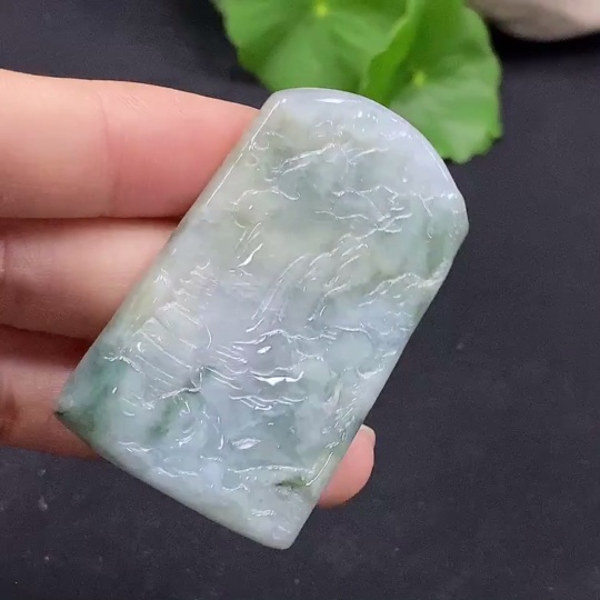 F30564557 Jadeite landscape pendant, total weight approximately 20.36g