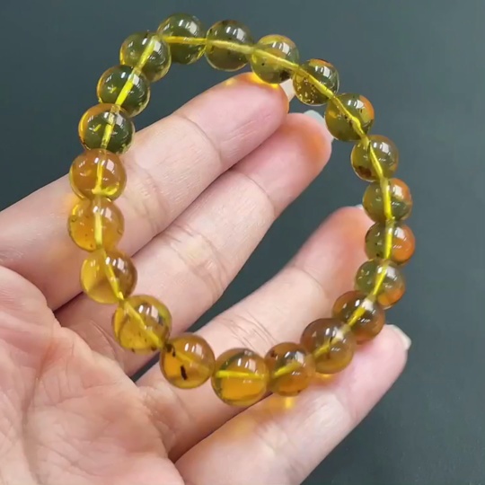 C18048441 Amber Beeswax Bracelet, Approx. 9.2mm, Total Weight Approx. 9.70g