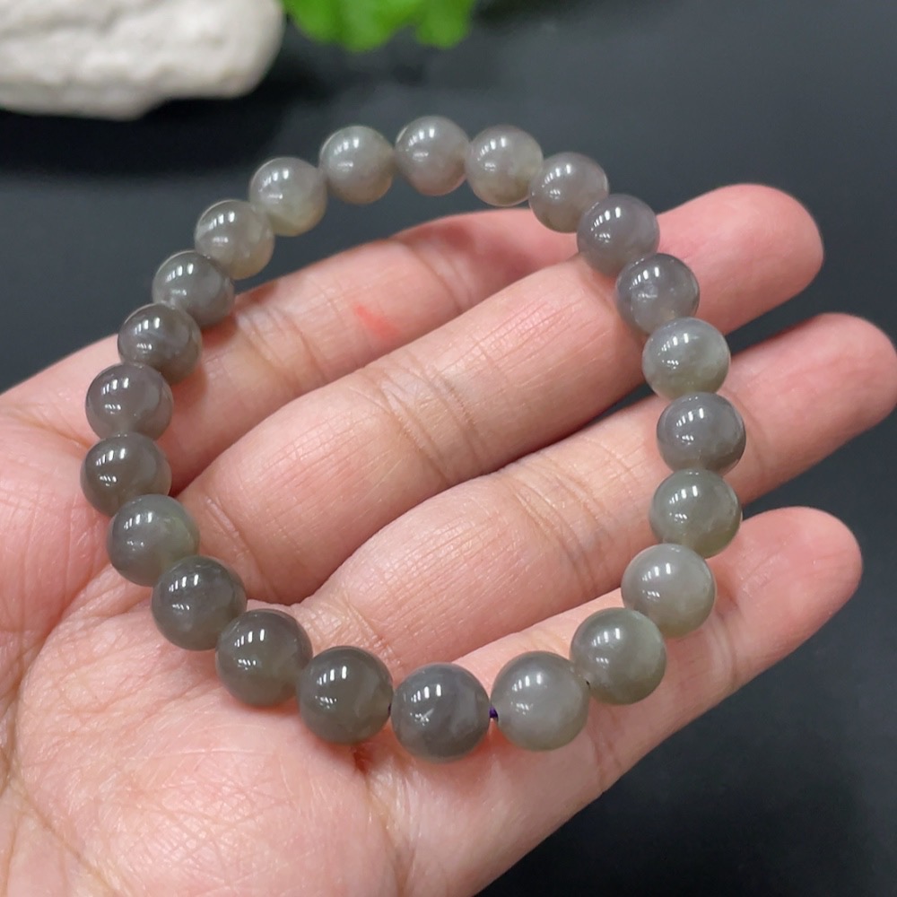 H28196713 Hetian Jade Bracelet Approx. 7.9mm Beads Total Weight Approx. 17.78g