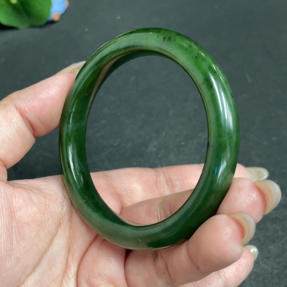 H30552160 Hetian Jade Round Bracelet Size 59.9 Total Weight Approx. 49.7g