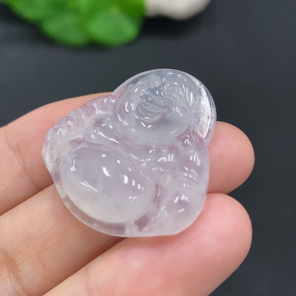 F24833344 Jadeite Buddha Inlaid Piece Total Weight Approx. 7.9g