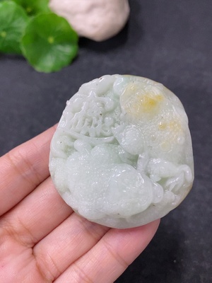 F34955013 Jadeite Pendant Golden Toad Total Product Weight Approx. 64.47g Yellow Part Color Origin Undetermined