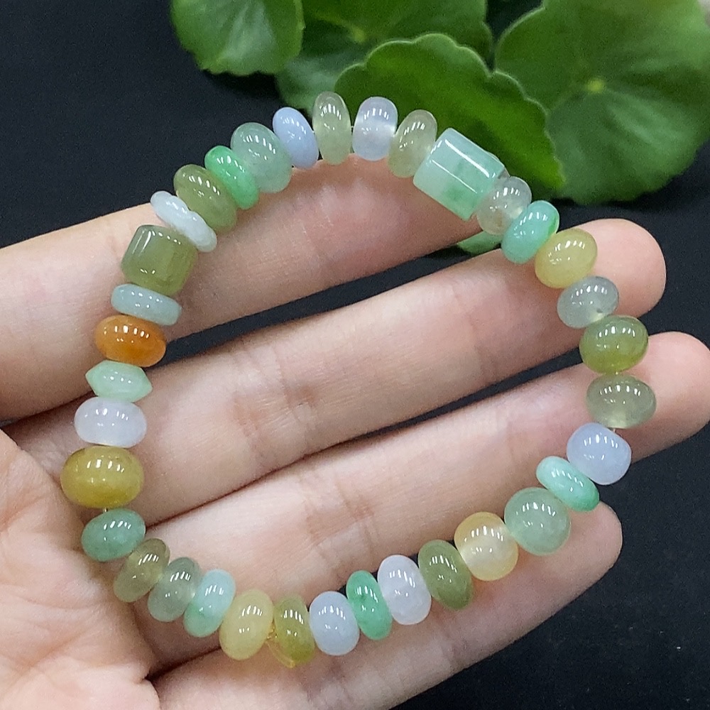 F34028354 Jadeite Bracelet Bead Size Approx. 8.2/7.5mm Red-Yellow Beads Color Origin Undetermined Total Weight Approx. 20.62g