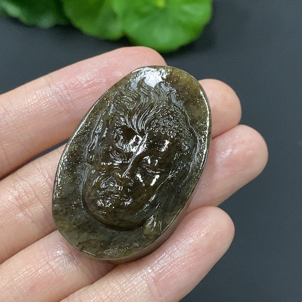 H09461162 Hetian Jade "A Moment of Thought" Pendant Total Weight 25.8g