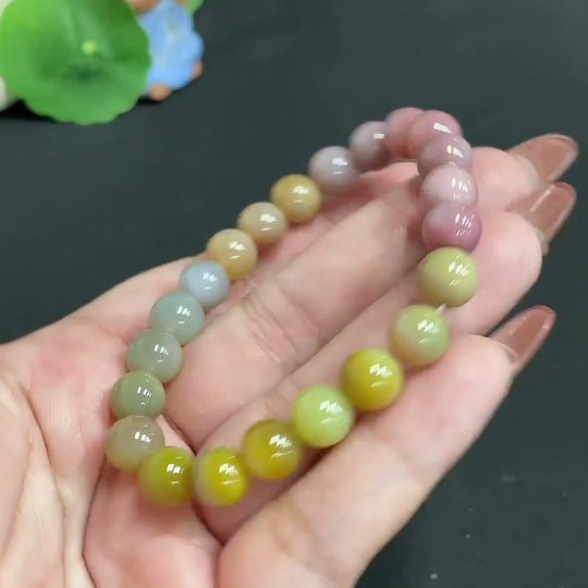 H35101087 Yanyuan Agate Bracelet, approx. 8.2mm, total weight about 19.4g