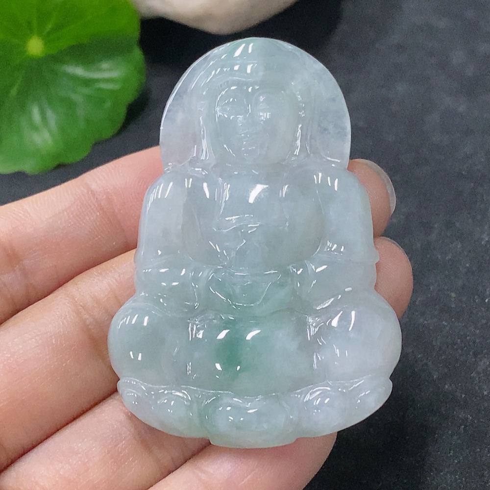 F34954703 Jadeite Pendant Guanyin Total Weight Approx. 20.72g