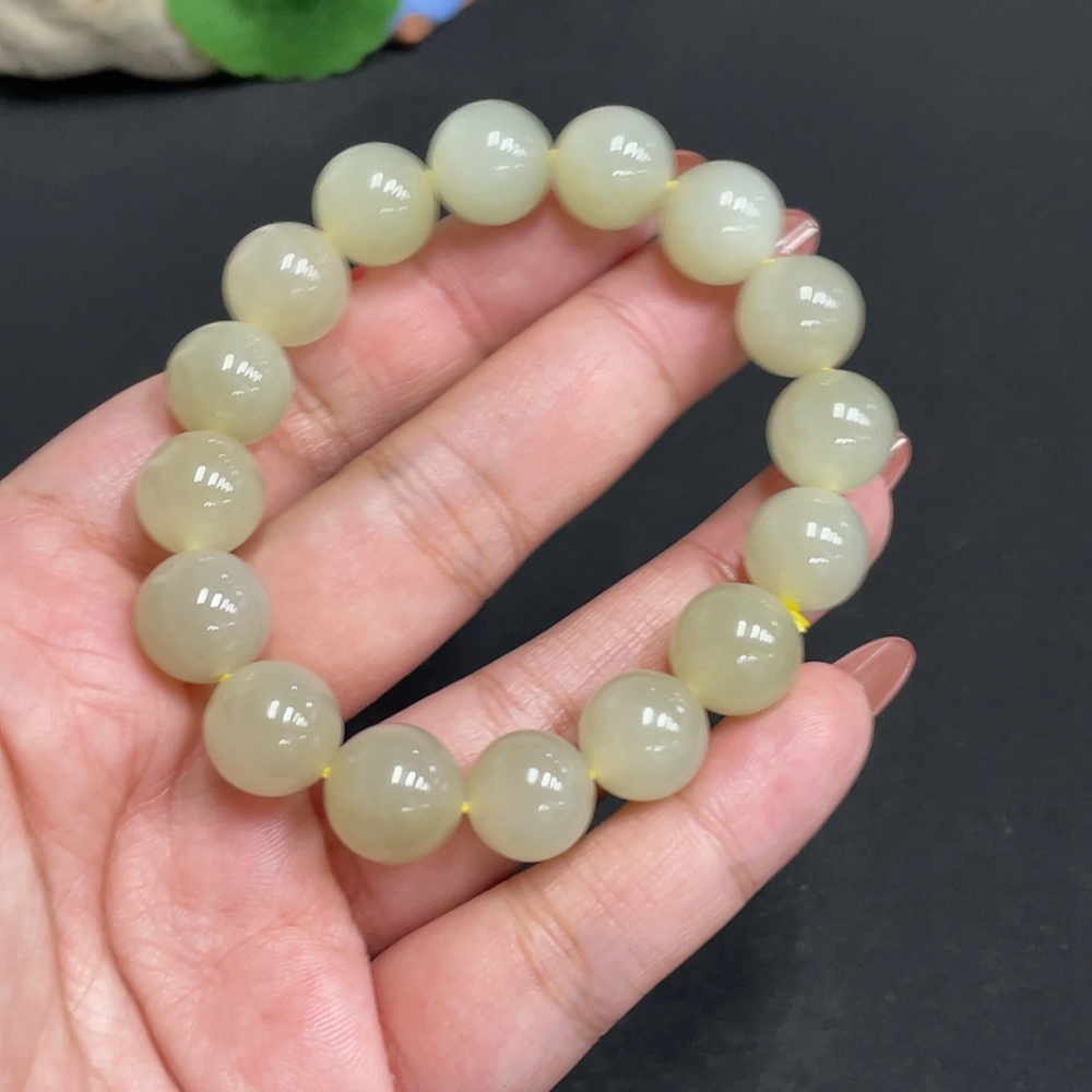 H34973161 Hetian Jade Bracelet, Approx. 12.1mm, Total Weight Approx. 42.7g