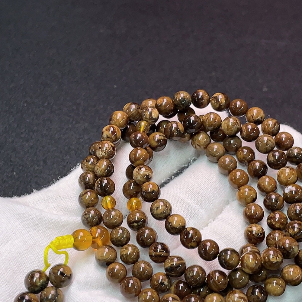 C34990416 Amber Bead Strand, Total Weight Approx. 15.88g, Size About 6.1mm