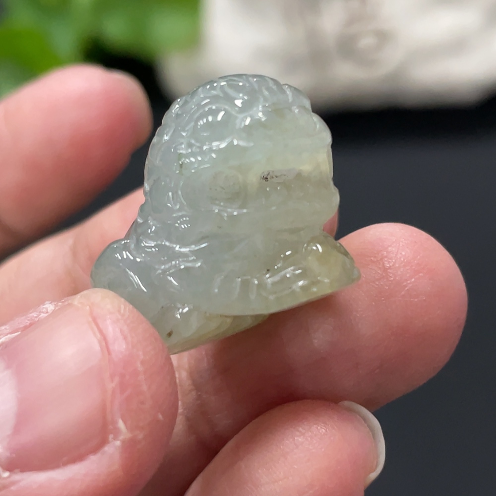 F34999770 Jadeite Stone Lion Pendant Total Weight Approx.9.25g