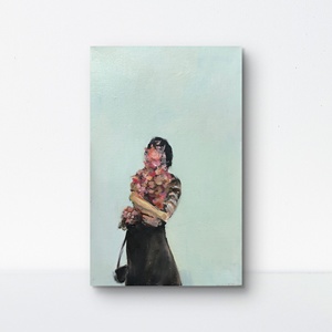W41888320 王磊磊《love系列》布面油画 仅有内框 约30*20cm