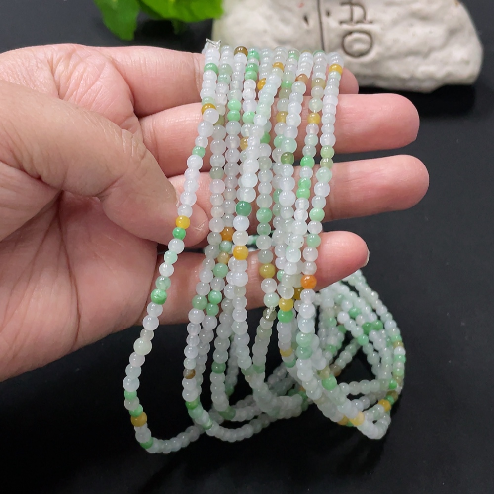 F35080967 Jadeite Bead Necklace approx. 3.7mm