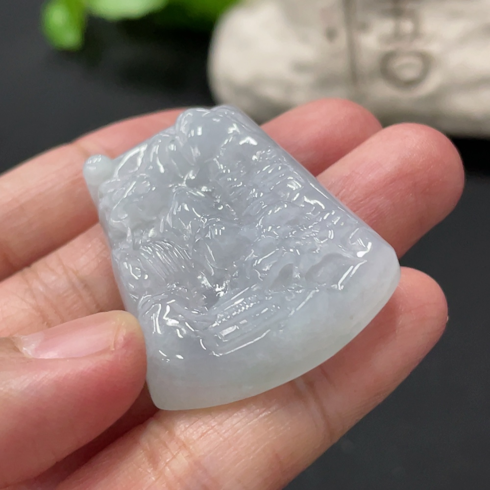F34018139 Jadeite Landscape Pendant Total Weight Approx. 18.37g