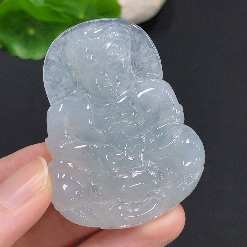 F31606363 Jadeite Guanyin Pendant Total weight about 26g