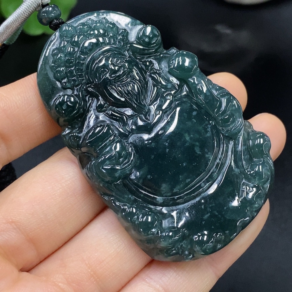 F28205074 JadeitePendant Total Weight Approx. 48.43g God of Wealth