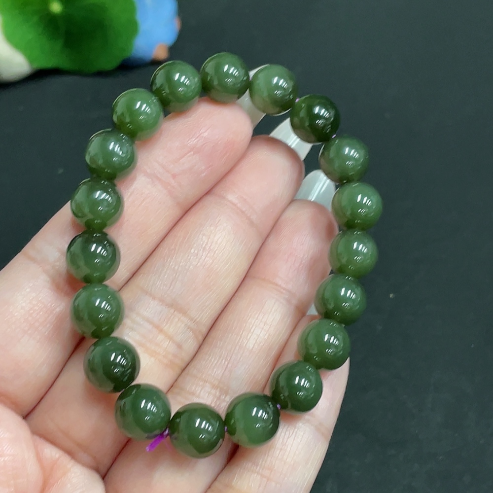 H27113480 Hetian Jade Bracelet, Approx. 8.6mm, Total Weight About 22.5g