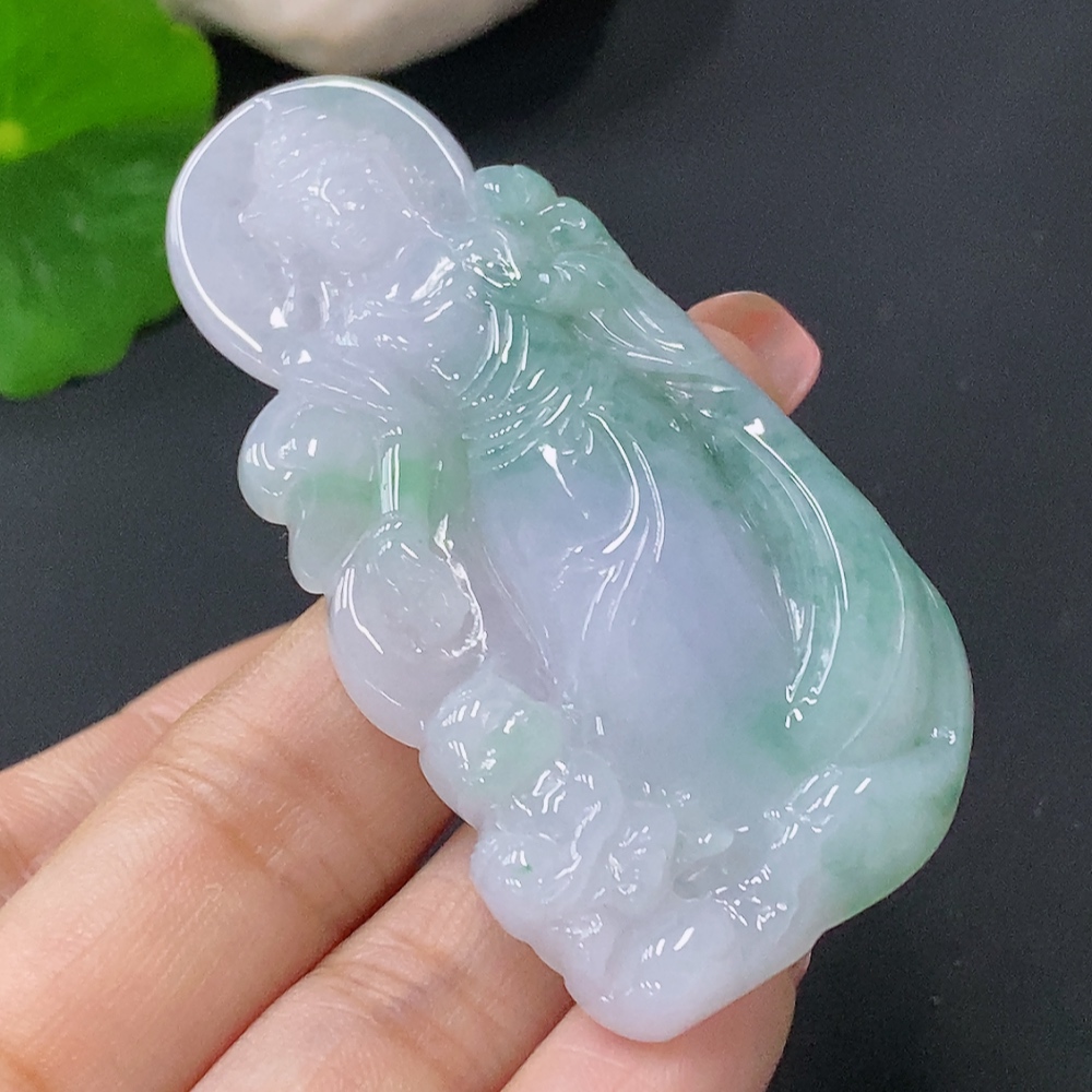 F27145980 Jadeite Pendant Guanyin, total weight approx. 19.93g