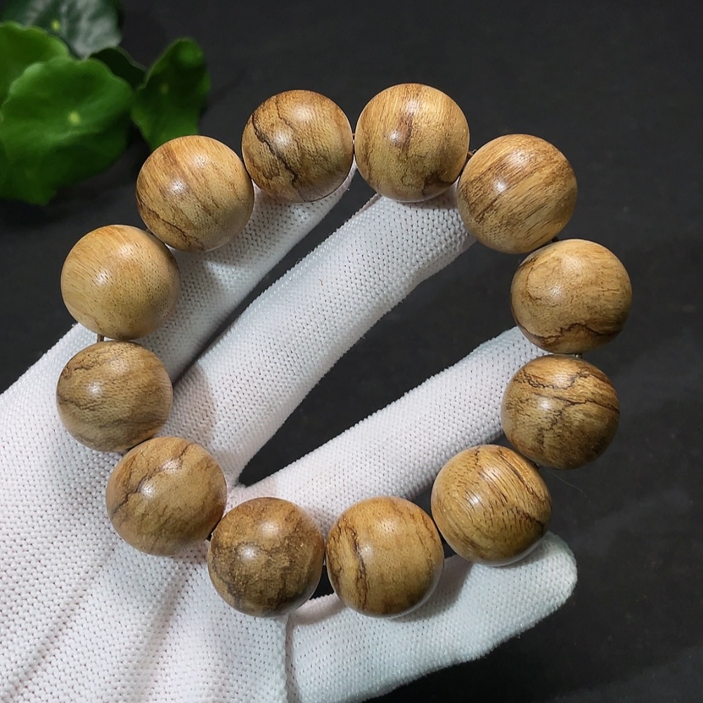 W34987437 Agarwood Bead Bracelet (Approx. 26g Total Weight, 20.3mm Bead Size)