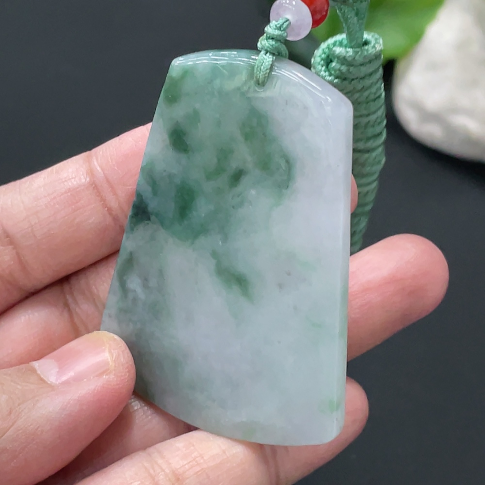 F34058554 Jadeite Plain Pendant Total weight about 22.8g with other mineral components non-A beads