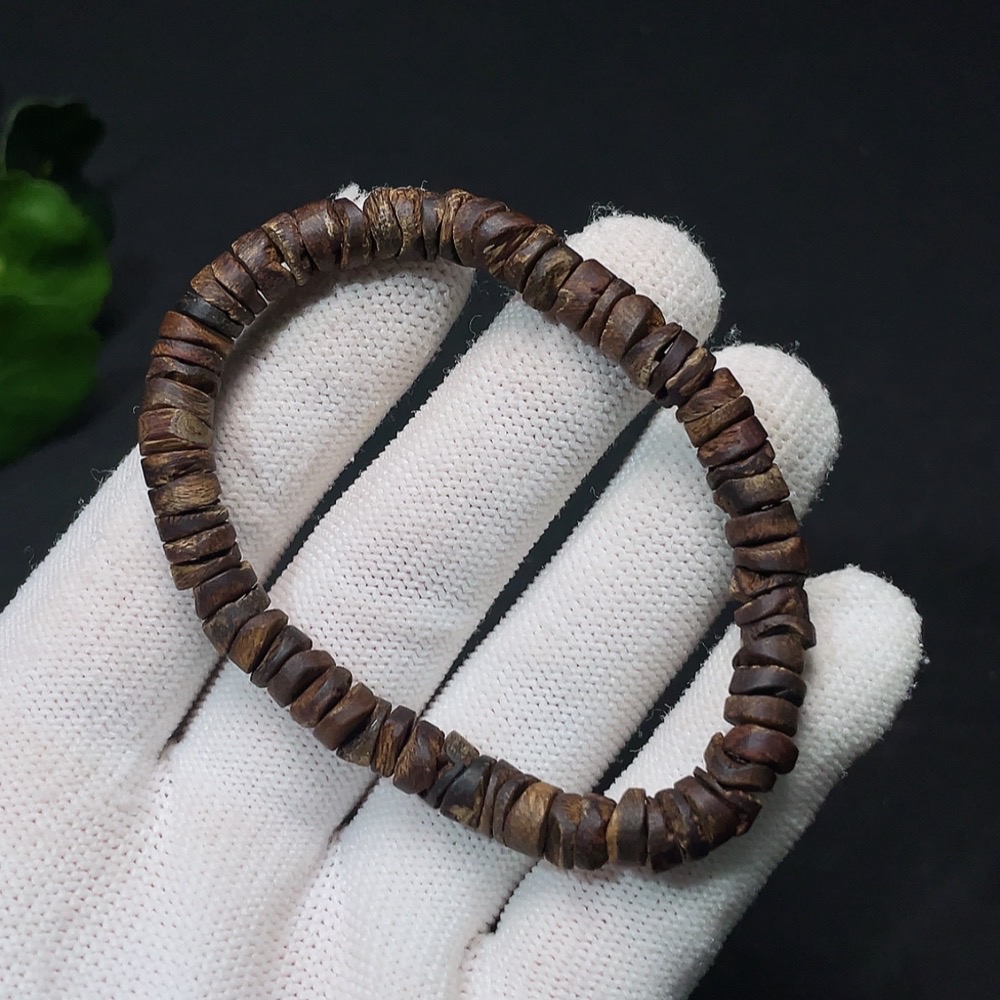 W32765929 Agarwood Bead Bracelet, Total Weight Approx. 5.4g, Size About 6.6mm