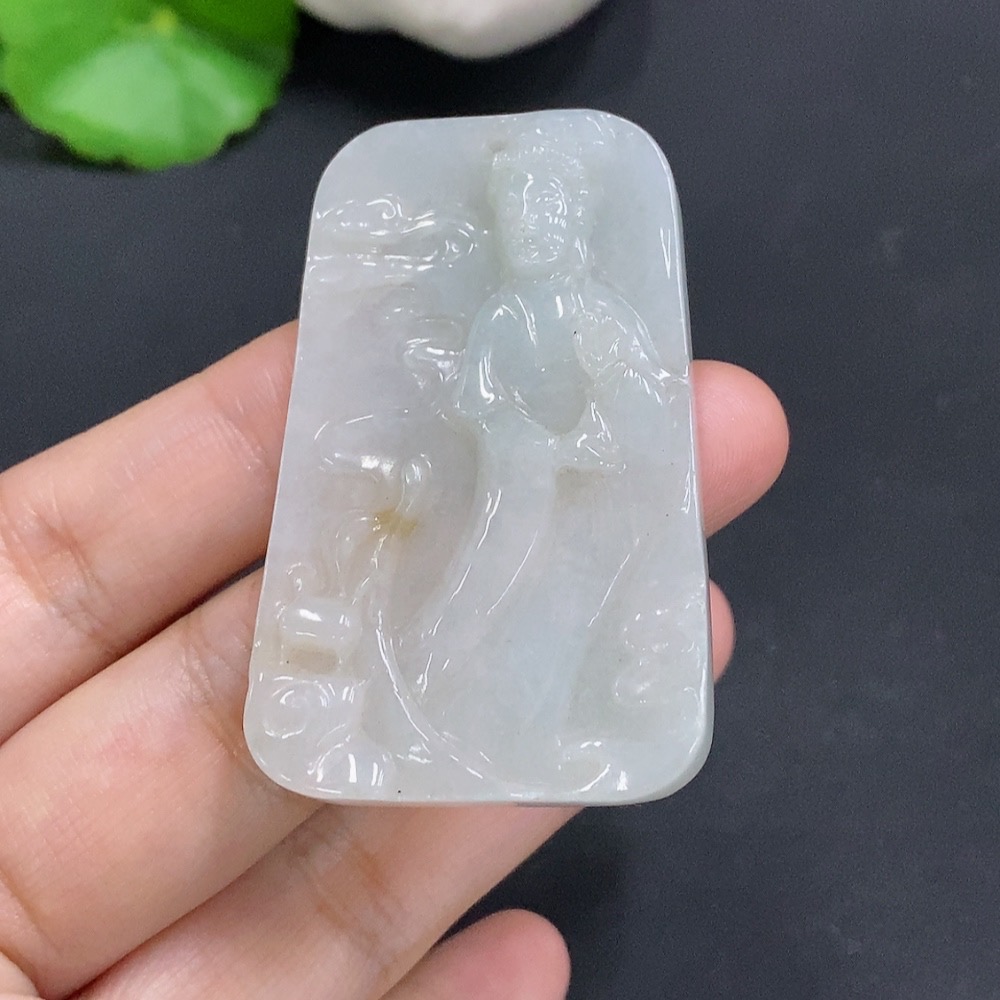 F26973247 Jadeite Guanyin Pendant, Total Weight Approximately 28g